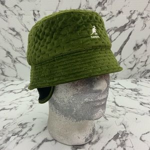 Men’s Kangol Olive Green Dash Quilted Bin w/Ear Flaps Bucket Hat